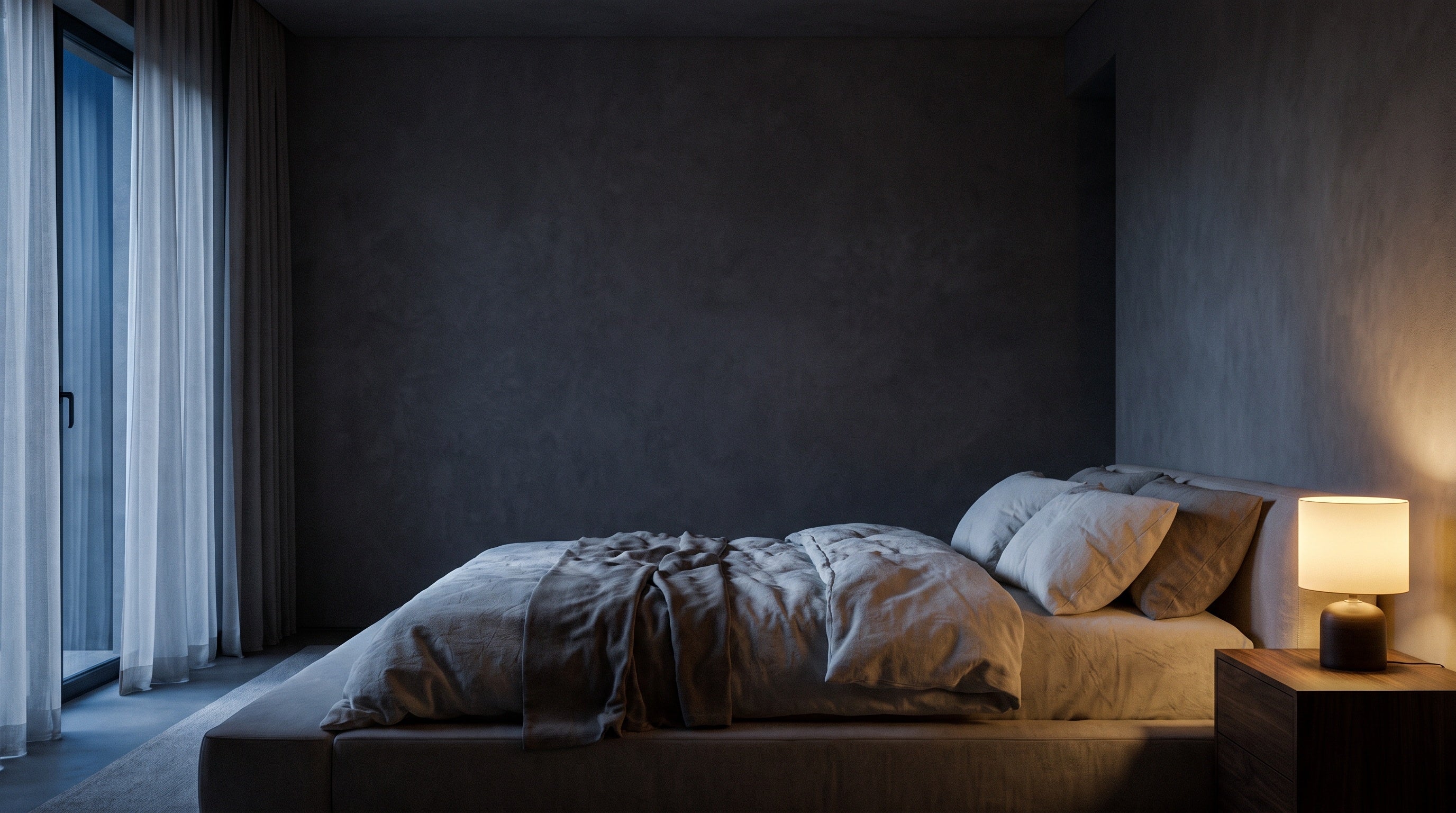 Gece, sakin bir yatak odası — Muyu